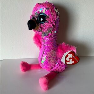 New Ty Flipables Flamingo PINKY Name